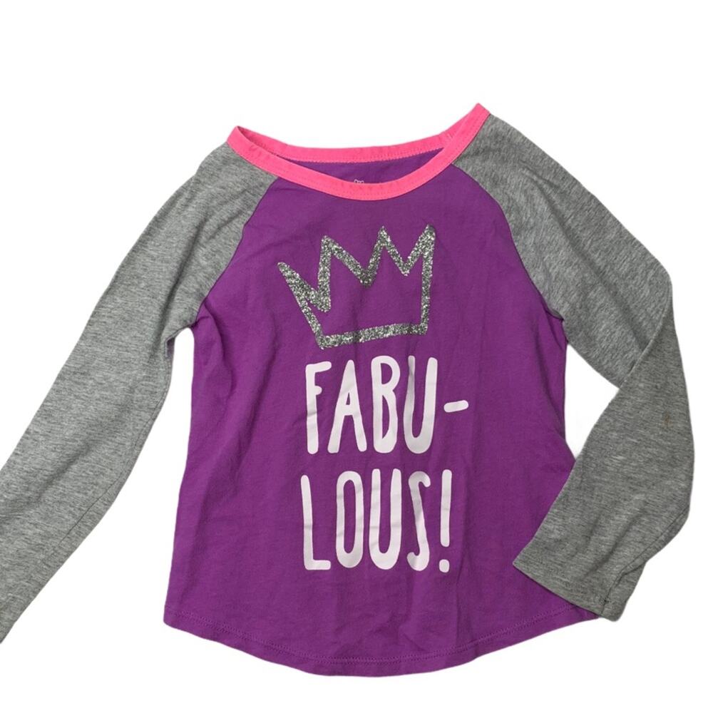 Okie Dokie FABULOUS glitter crown long sleeve tee